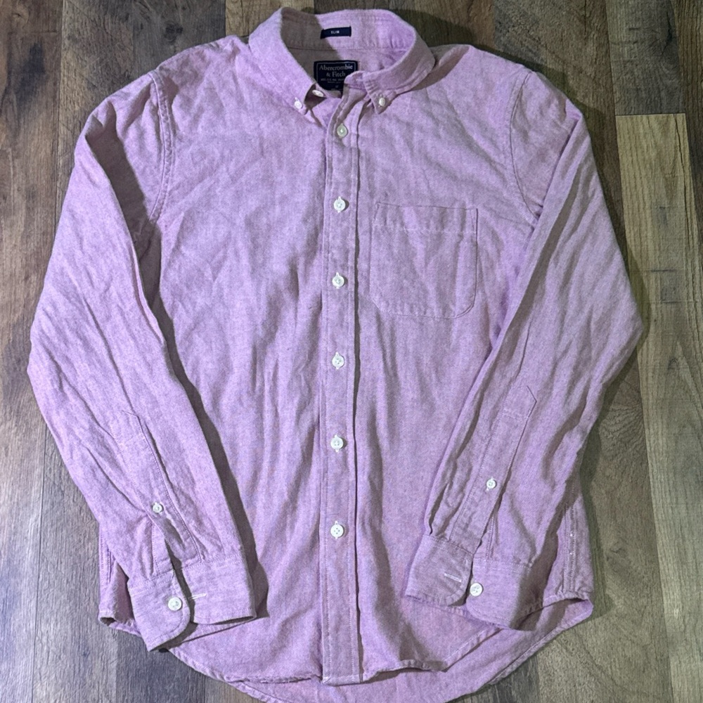Abercrombie & Fitch Men's Light Pink Casual Shirt